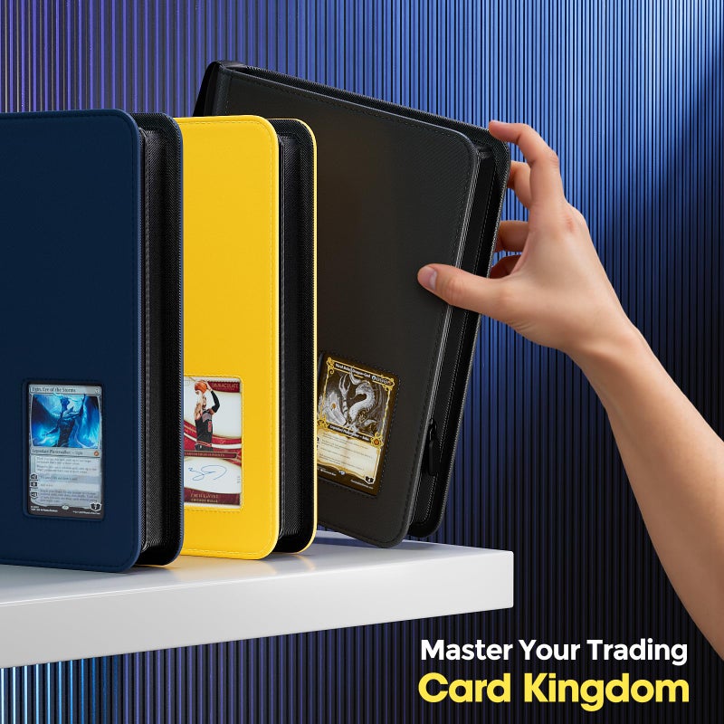 ProCase 4 Pocket Top Loader Binder, Holding 144 Cards in 3""x4"" Toploaders, Side Loading Small Book Folder with Clear Window for Pokemon, Trading, Sports Cards Collection TCG, MTG -Black - Image 5